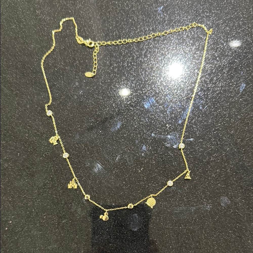 RESERVED | Disney World Gold Charm Necklace
